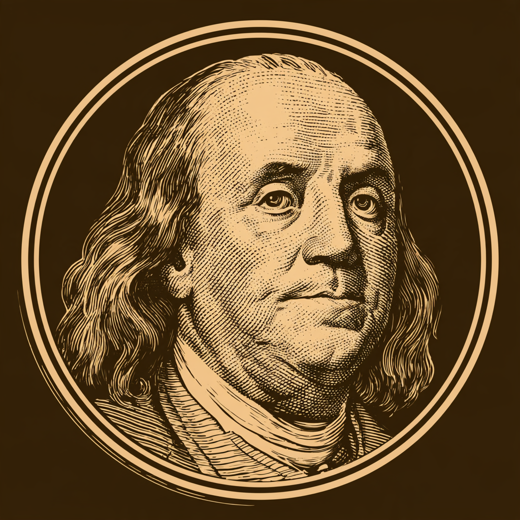 Benjamin Franklin portrait from the supplied brand collection